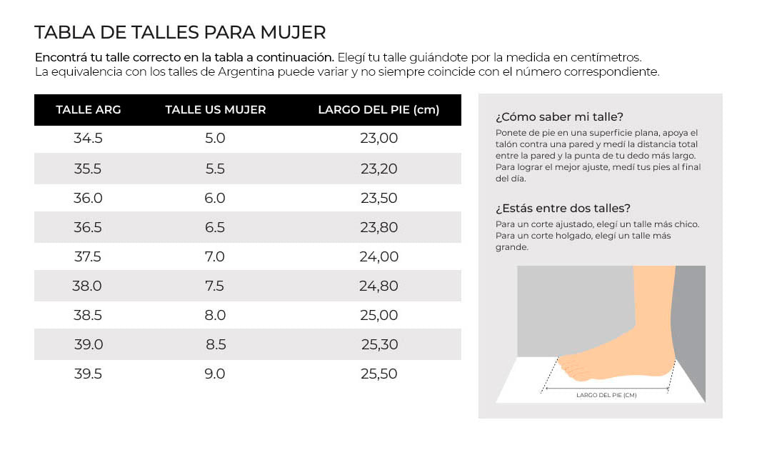 Tabla de talles
