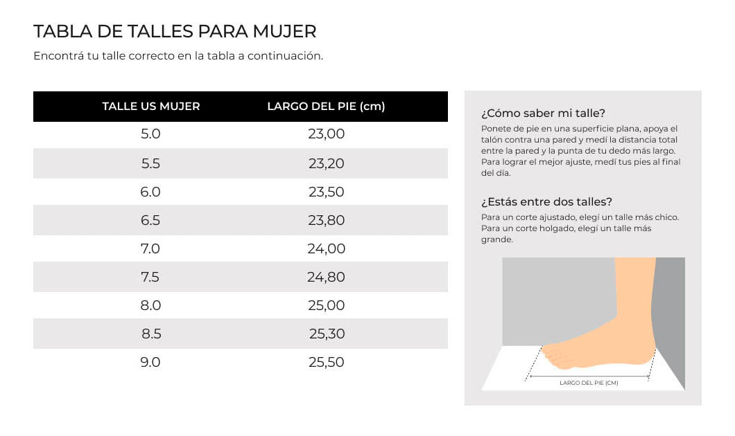 Tabla de talles